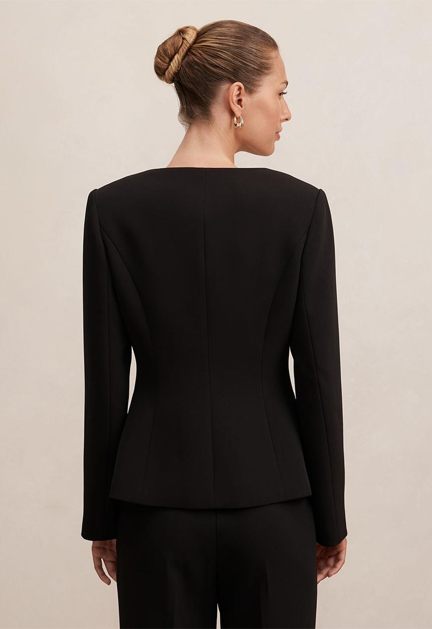 Forever New - Sloane collarless blazer in black