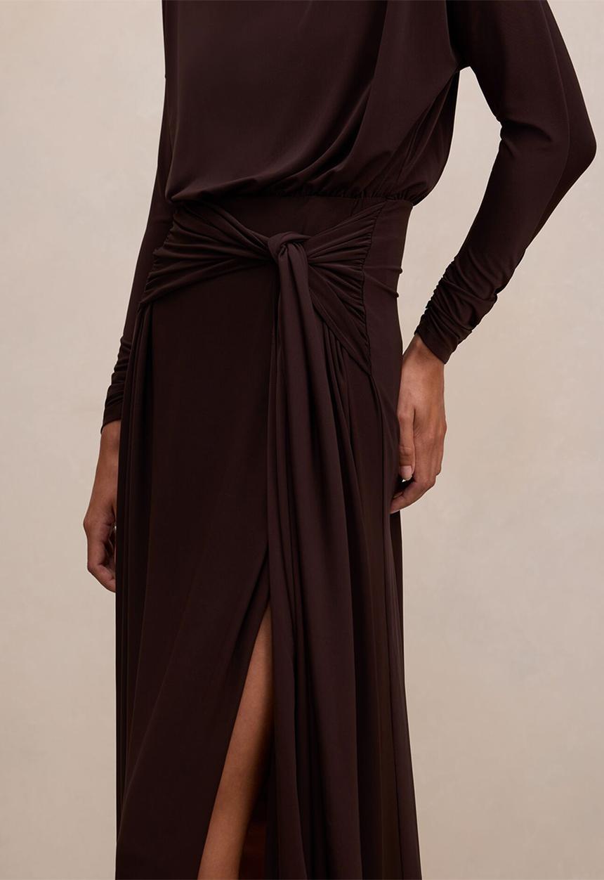 Forever New - Ida draped jersey midi dress in freckle