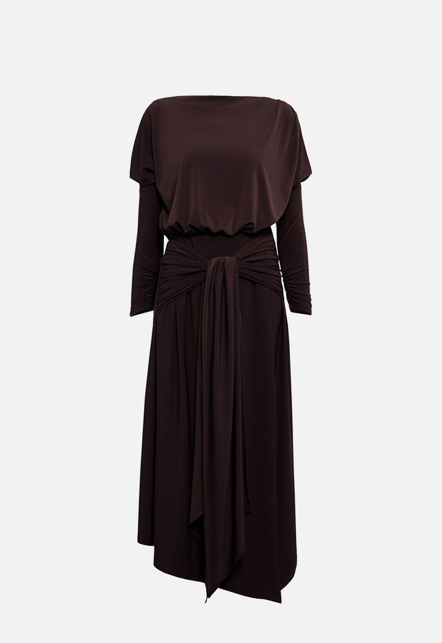 Forever New - Ida draped jersey midi dress in freckle