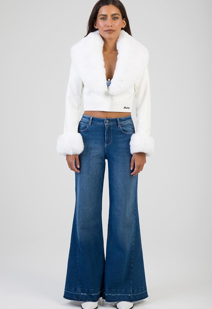 SISSY BOY - Vikki Faux Fur Jacket  - White