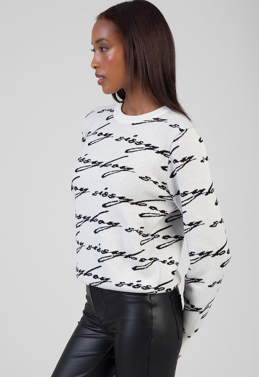 SISSY BOY - See Me Knit Sweater - Off White/Black