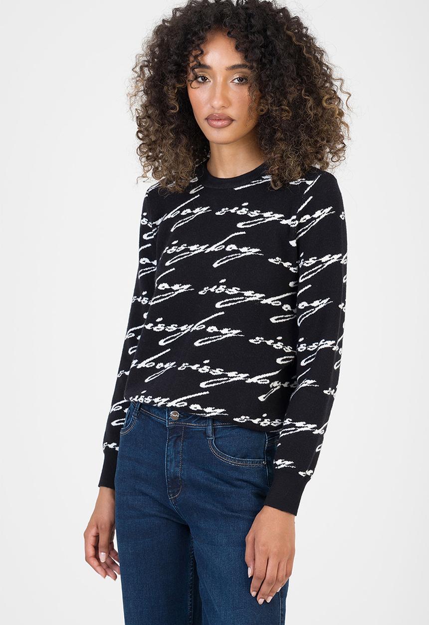 SISSY BOY - See Me Knit Sweater - Black/Off White