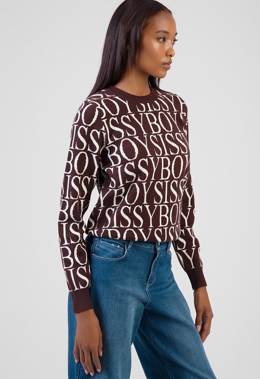 SISSY BOY - Chelsea Knit Sweater - Brown/Cream