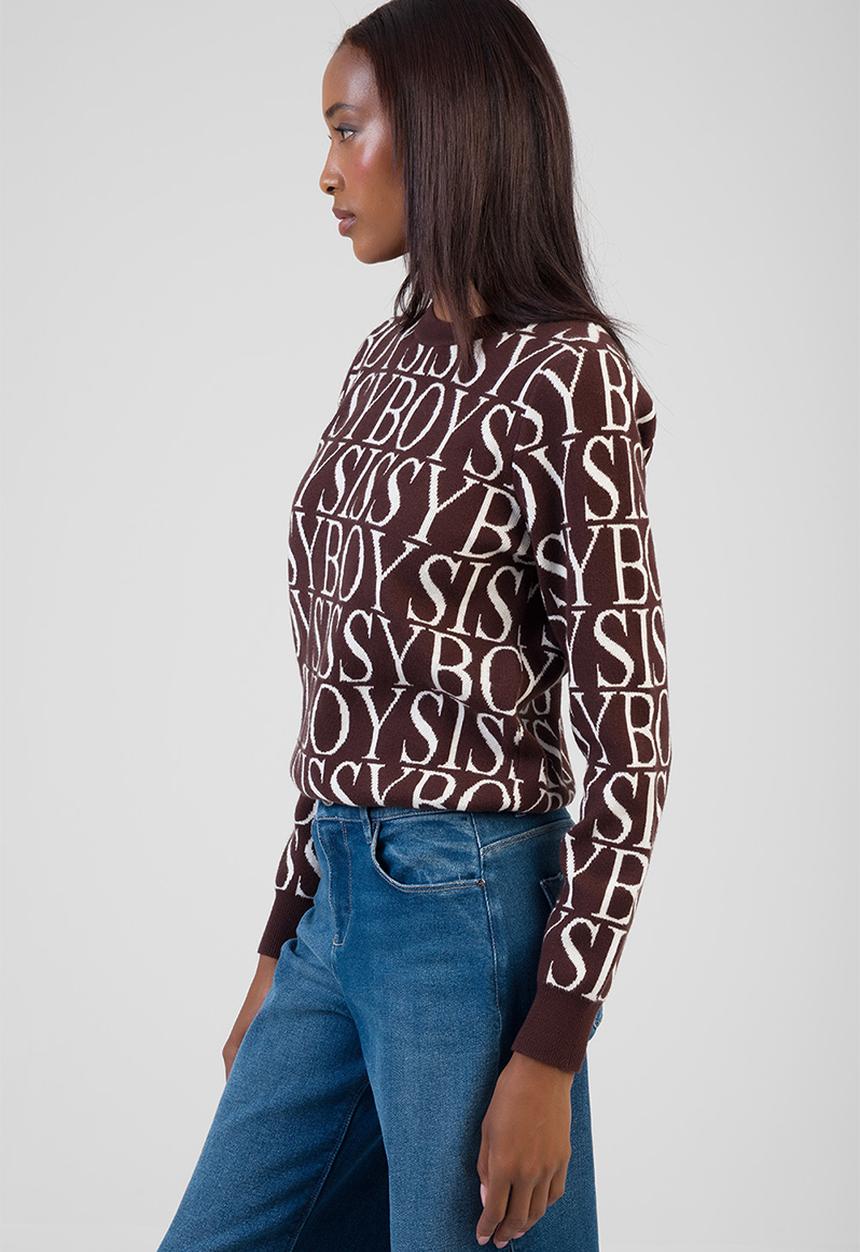 SISSY BOY - Chelsea Knit Sweater - Brown/Cream