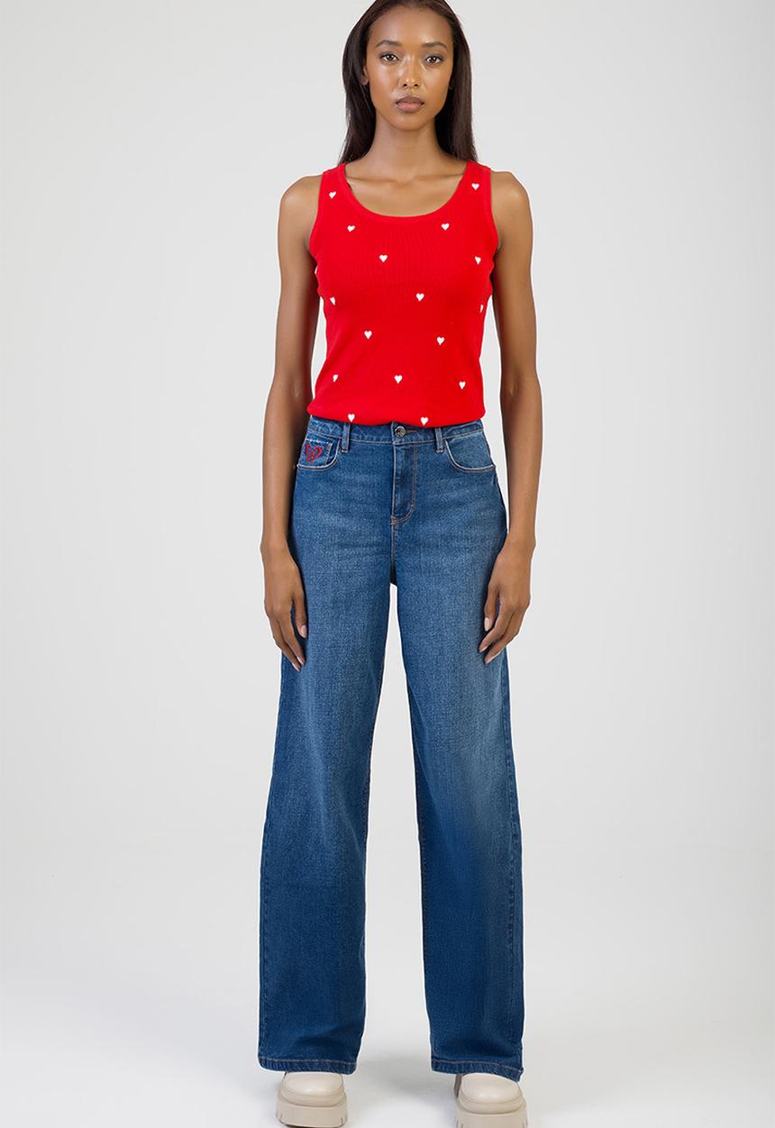 SISSY BOY - Sloane Wide Leg Jeans - Dark Vintage