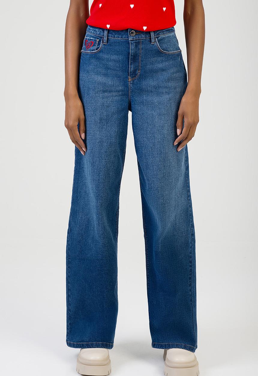 SISSY BOY - Sloane Wide Leg Jeans - Dark Vintage