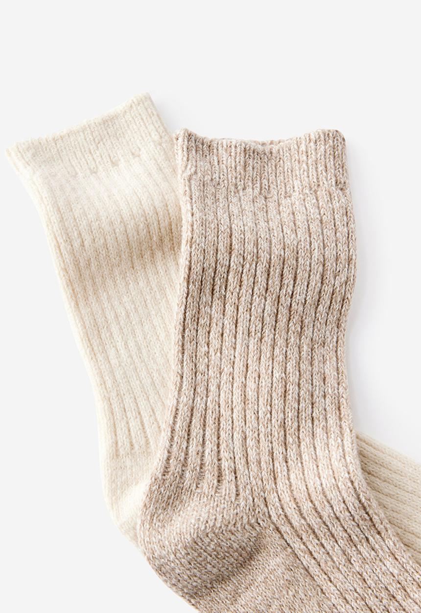 Rubi - Cosy crew sock 2pk - pearl/chai dust marle