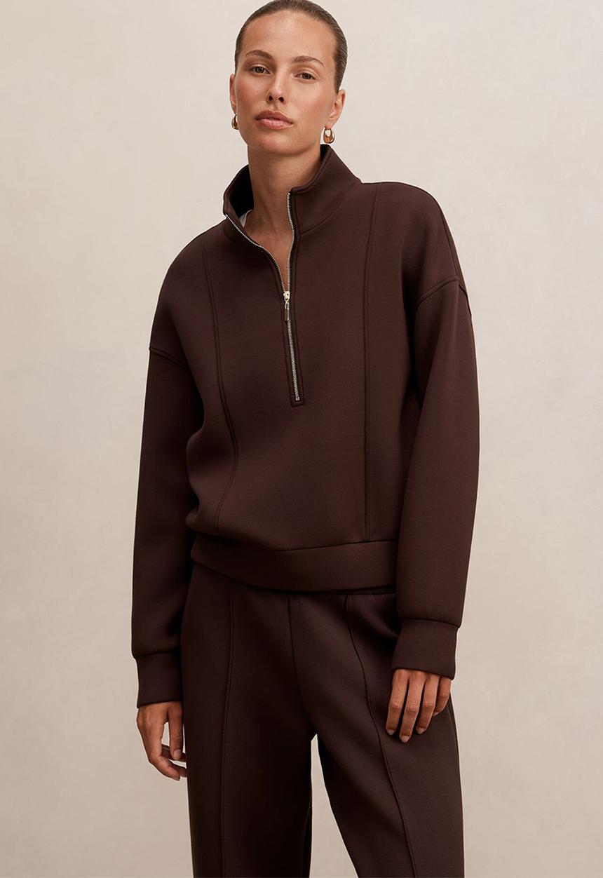 Forever New - Heidi seam detail lounge jumper in chocolate