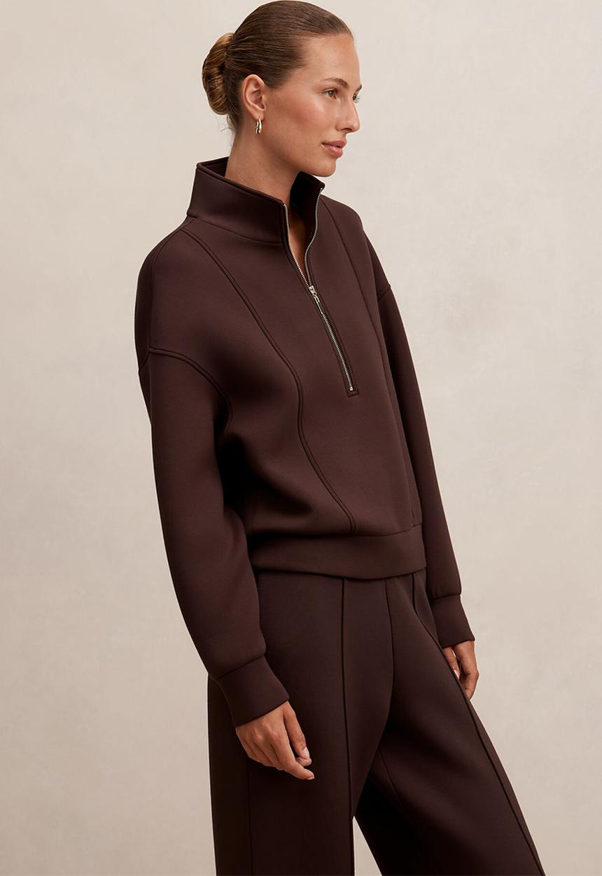 Forever New - Heidi seam detail lounge jumper in chocolate