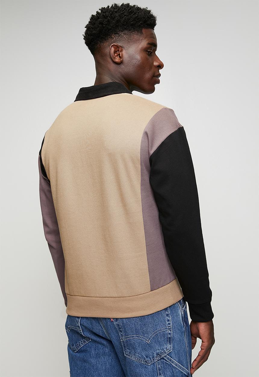 Ben Sherman - Panelled Colour Block B Polo Sweater - Cornstalk