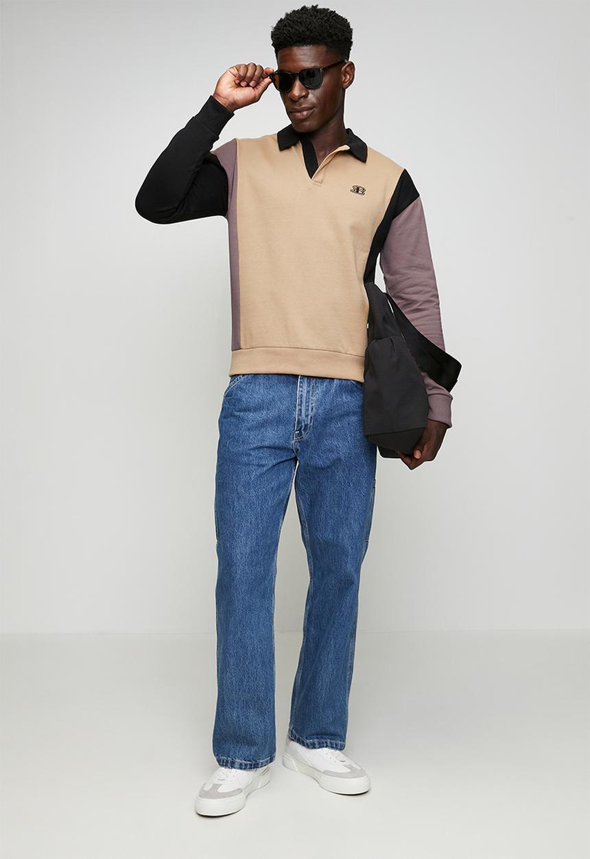 Ben Sherman - Panelled Colour Block B Polo Sweater - Cornstalk