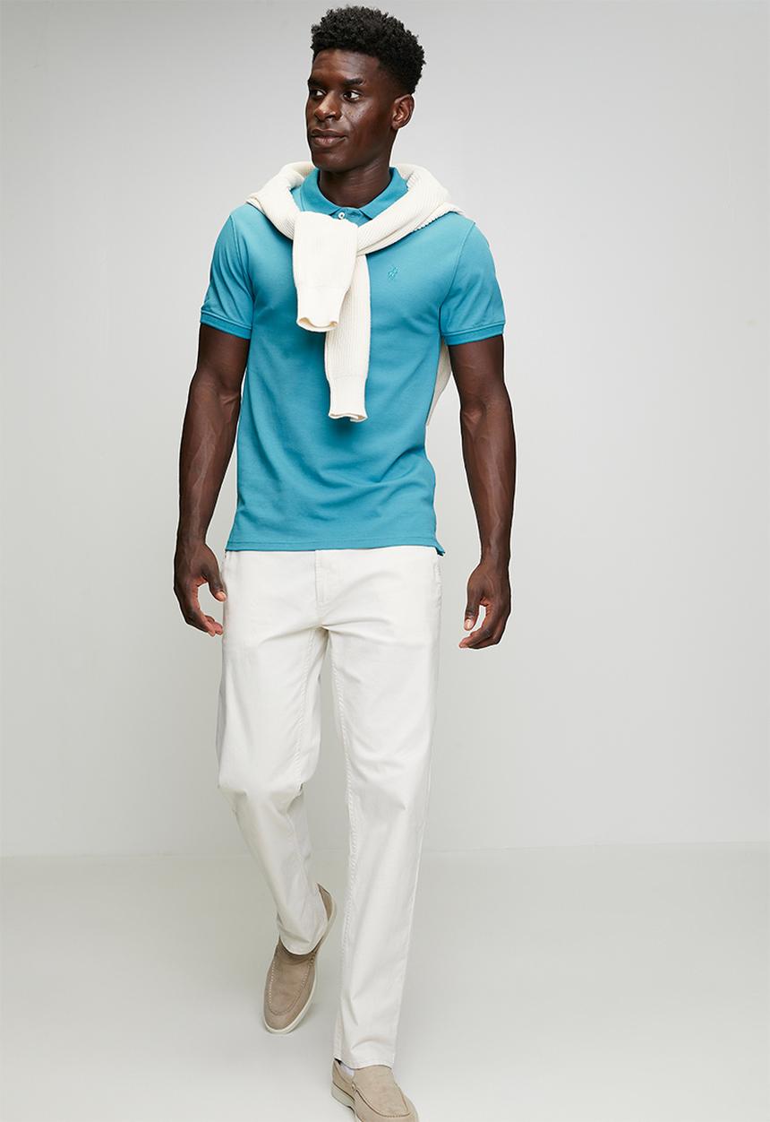 POLO - Carter Essential Pique Short Sleeve Golfer - Turquoise