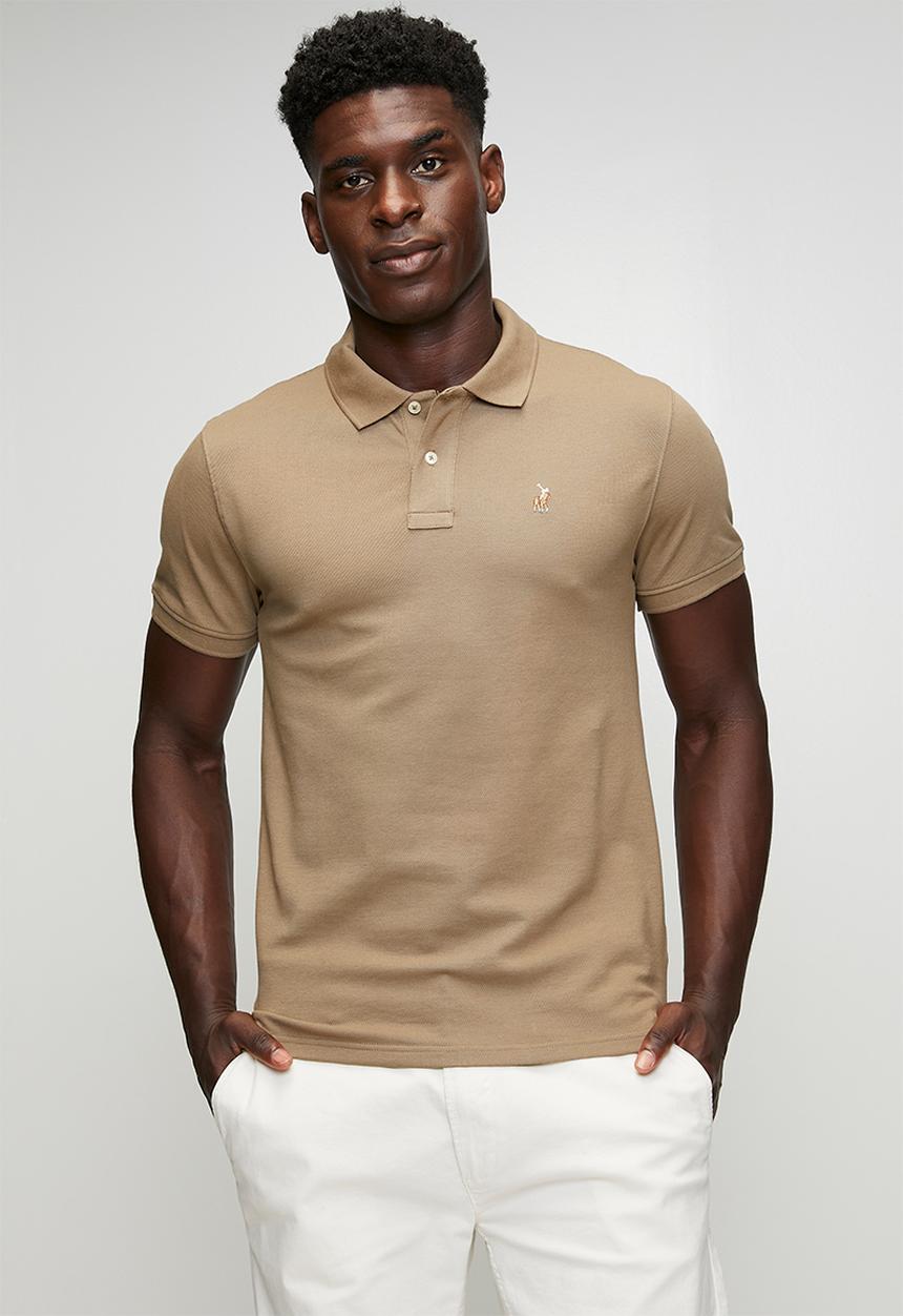 POLO - Carter Essential Pique Short Sleeve Golfer - Taupe
