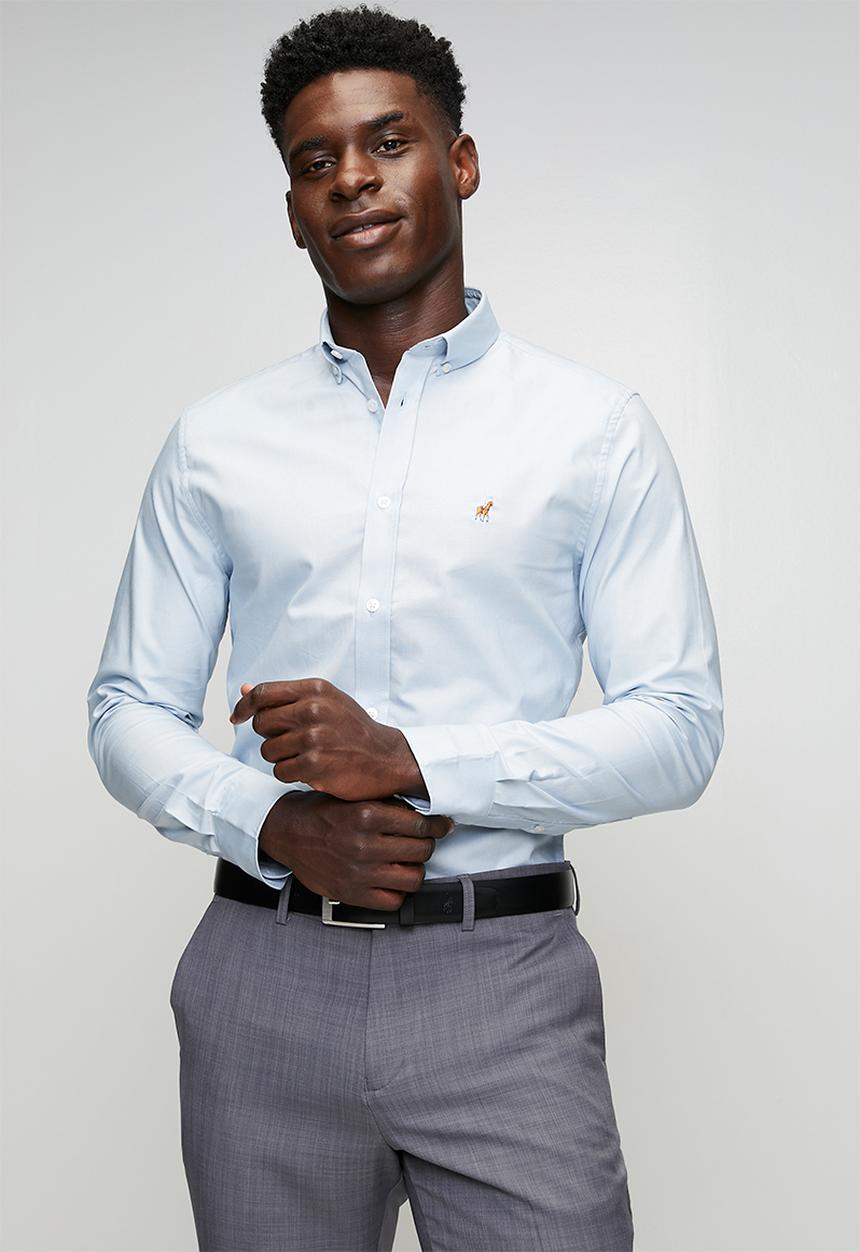 POLO - Iman Classic Oxford Long Sleeve Shirt - Light Blue