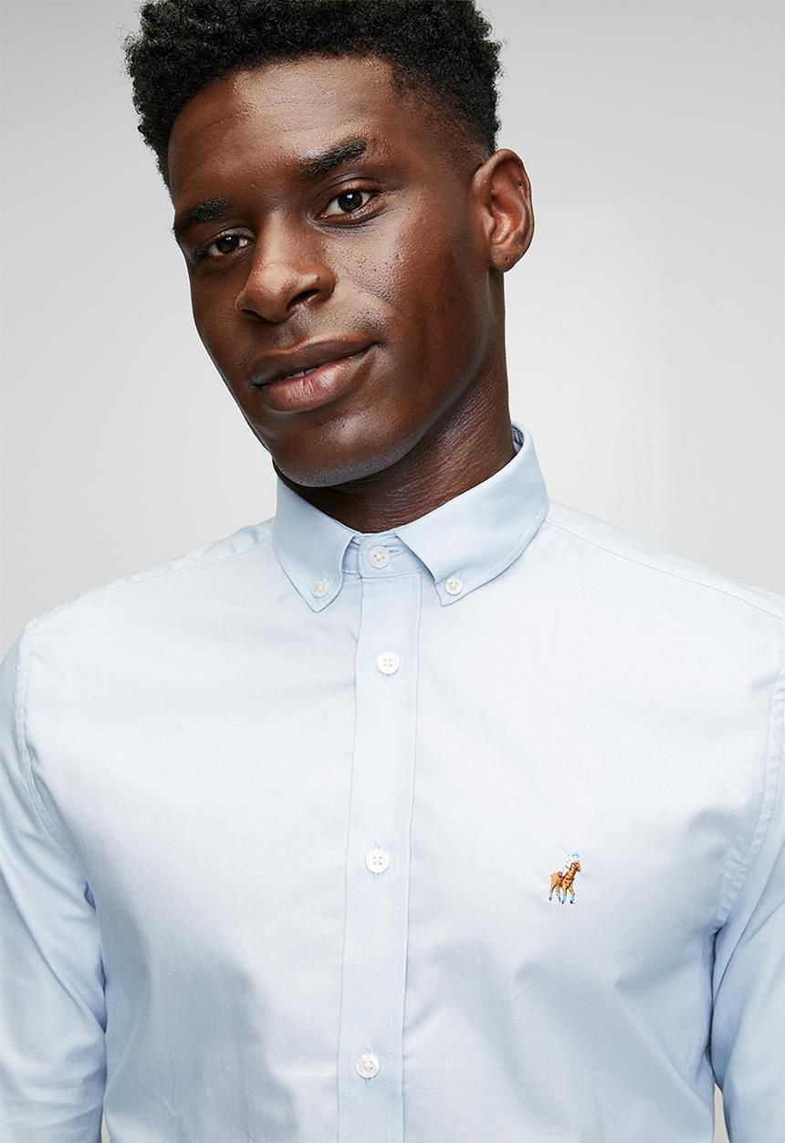 POLO - Iman Classic Oxford Long Sleeve Shirt - Light Blue