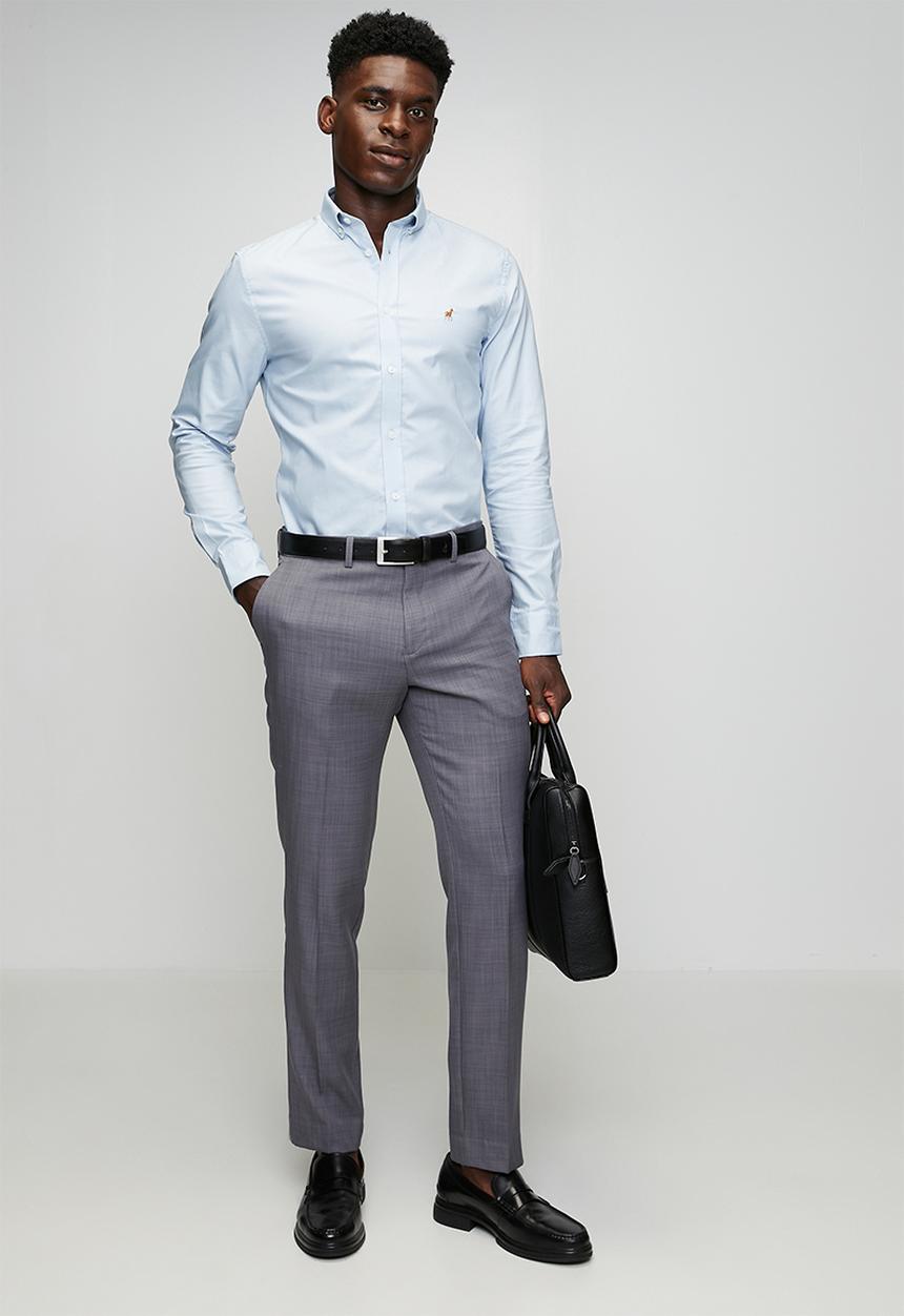 POLO - Iman Classic Oxford Long Sleeve Shirt - Light Blue