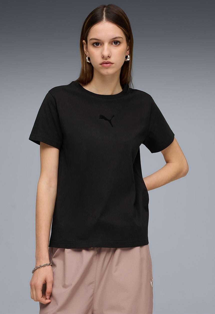 PUMA - Ess Elevated Comfort Logo Tee W - Puma Black