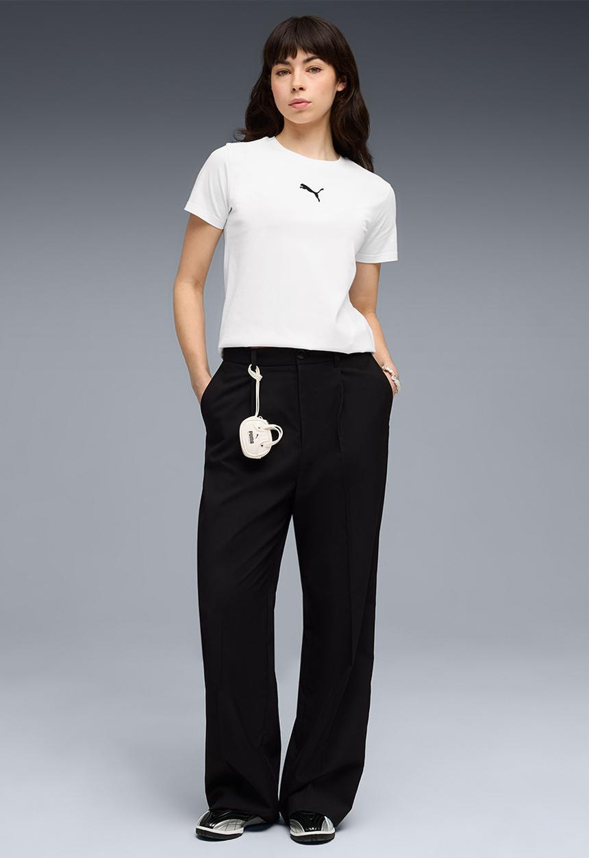 PUMA - Ess Elevated Comfort Logo Tee W Whi - Puma White