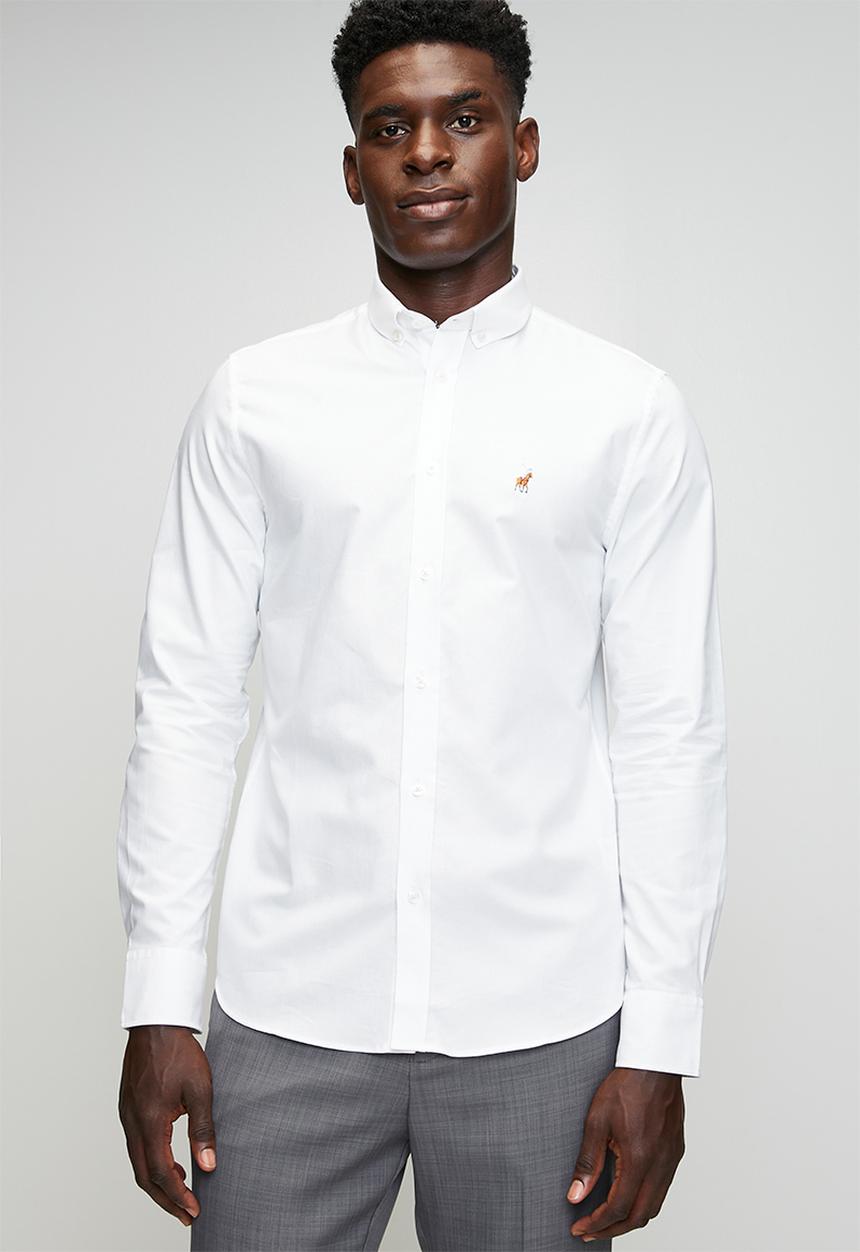 POLO - Iman Classic Oxford Long Sleeve Shirt - White