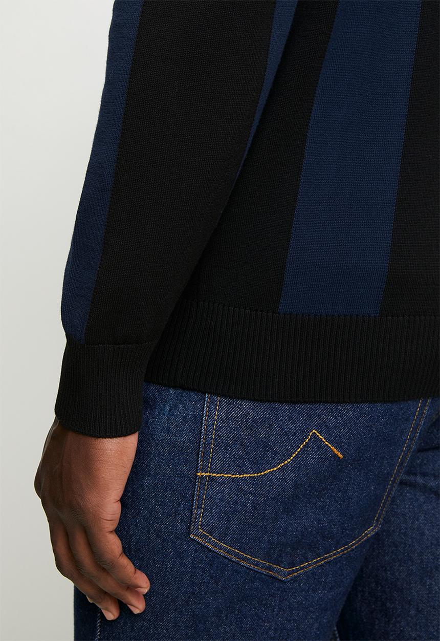 POLO - Moroka Sport Long Sleeve Polo Knit Top - Dark Navy