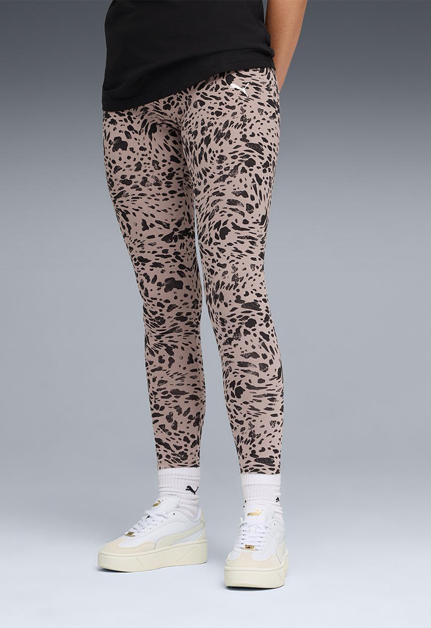 PUMA - Ess Graphic Animal Mid-Rise Aop Leggings - Sandstone