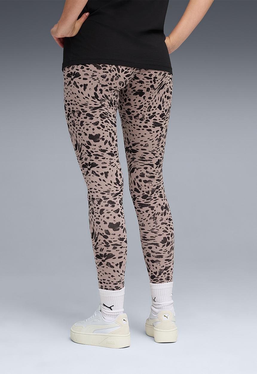 PUMA - Ess Graphic Animal Mid-Rise Aop Leggings - Sandstone