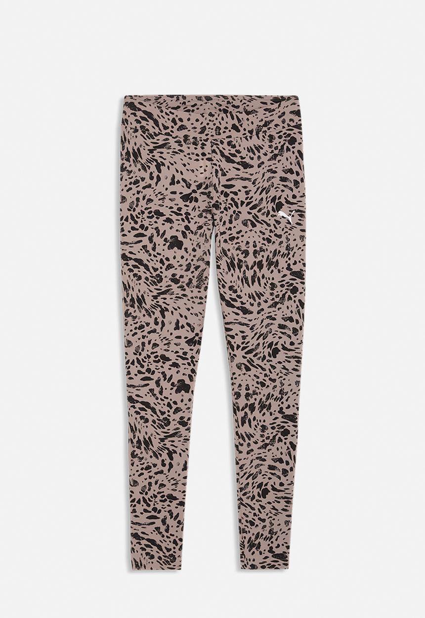 PUMA - Ess Graphic Animal Mid-Rise Aop Leggings - Sandstone