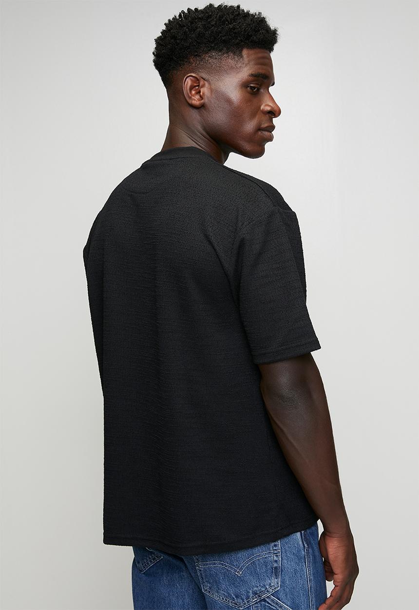Brave Soul - Oversized Fit T-Shirt  - Jet Black