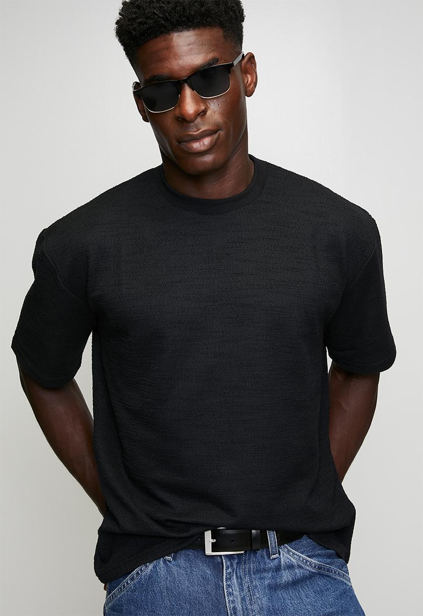 Brave Soul - Oversized Fit T-Shirt  - Jet Black
