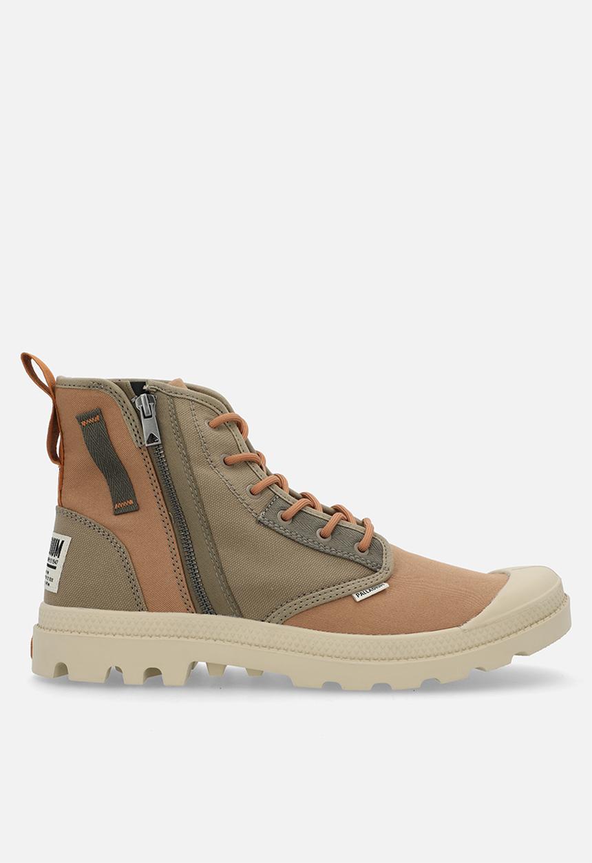 Palladium - Pampa Detroit Zip Su - Dusky Green/ Dear Brown