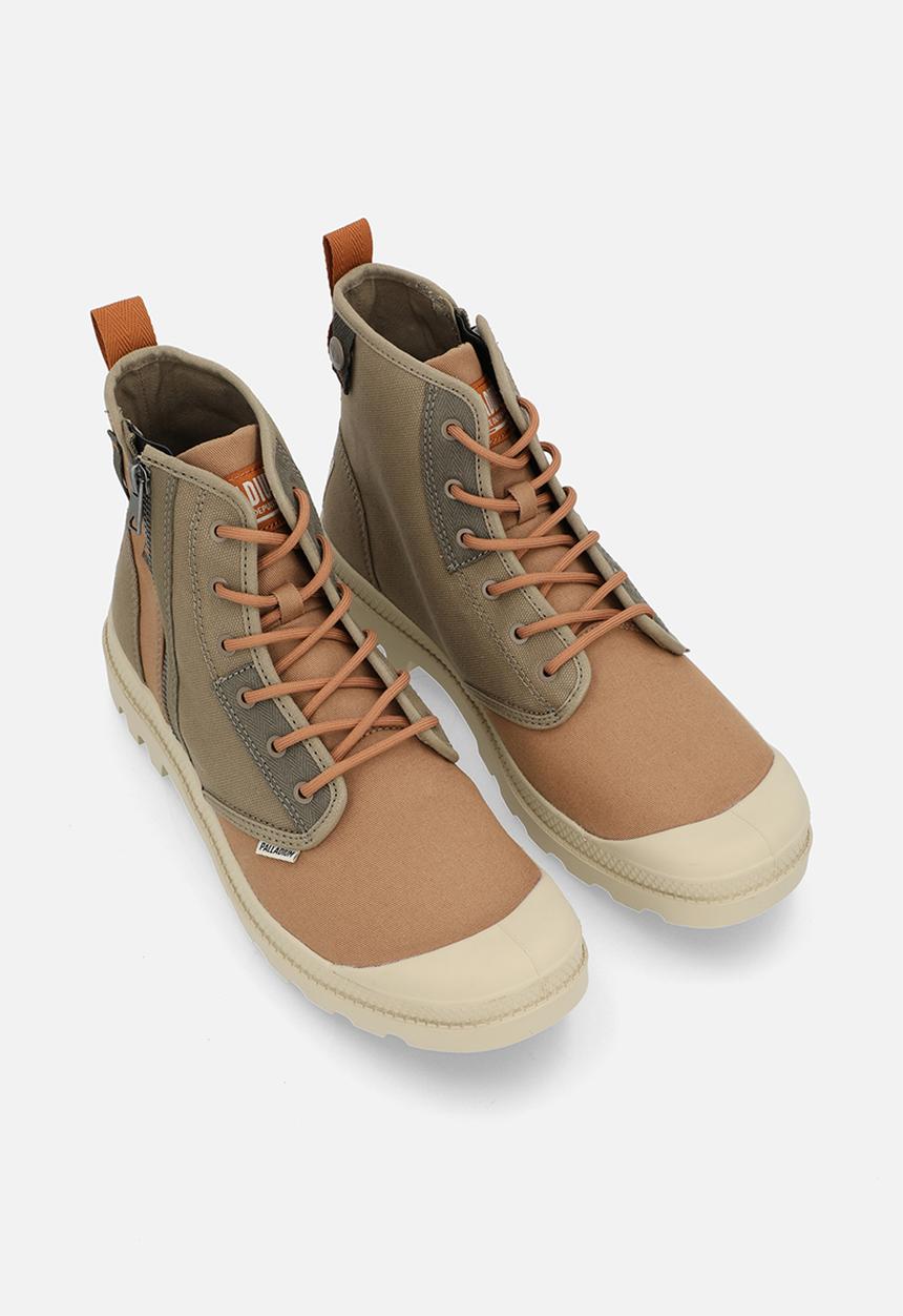 Palladium - Pampa Detroit Zip Su - Dusky Green/ Dear Brown
