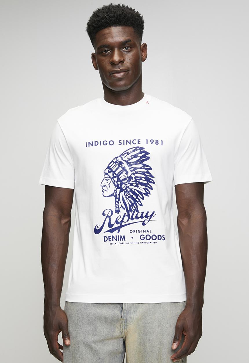 Replay - PIECE DYED HEAVY COTTON JERSEY - white 