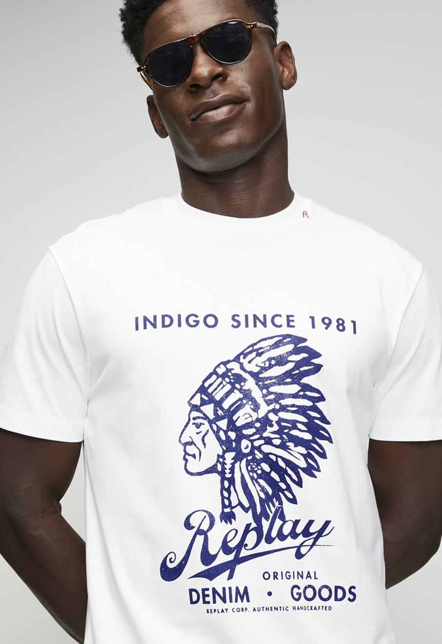 Replay - PIECE DYED HEAVY COTTON JERSEY - white 