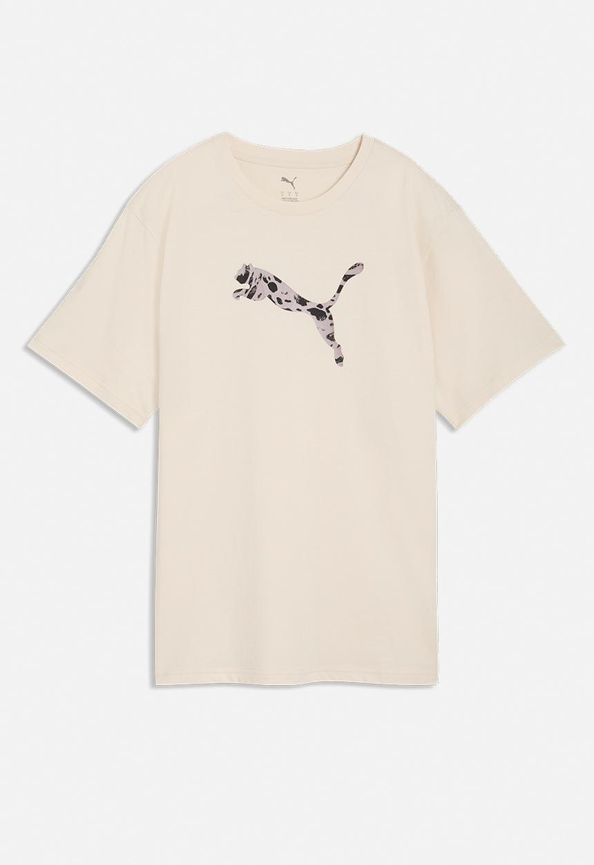 PUMA - Ess Graphic Animal Relaxed Tee W Alpine - Alpine Snow
