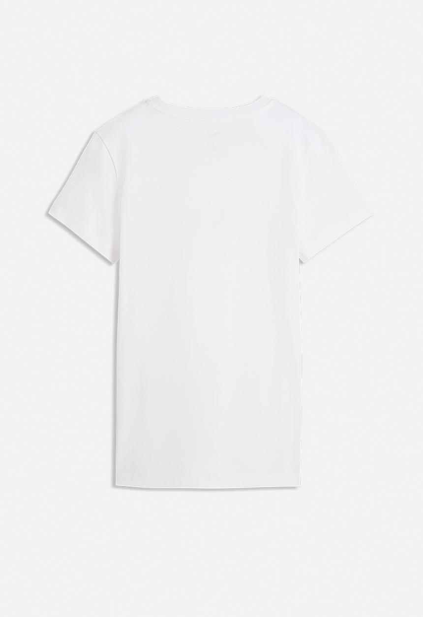 PUMA - Ess Logo Lab Metallic Tee We-P - Puma White-Puma Silver