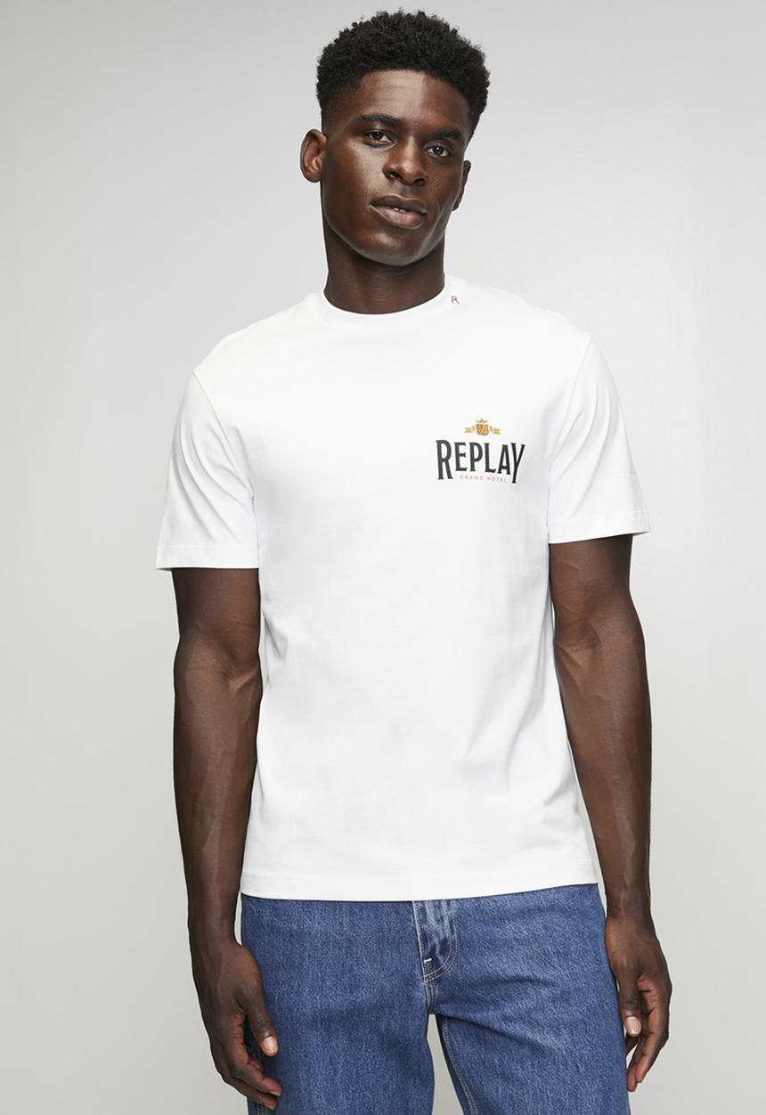 Replay - PIECE DYED HEAVY COTTON JERSEY - Nutral White