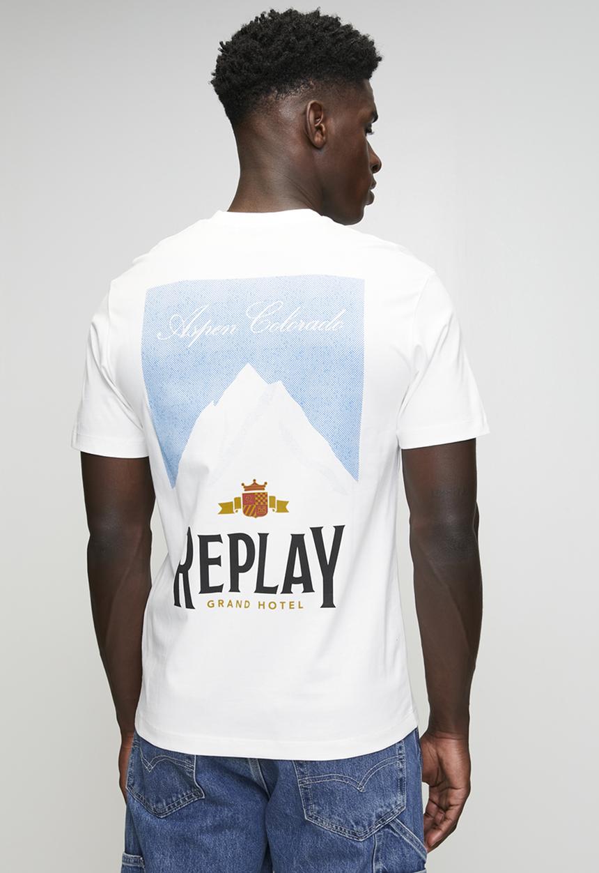 Replay - PIECE DYED HEAVY COTTON JERSEY - Nutral White