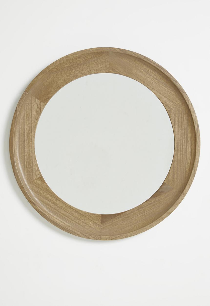 Sixth Floor - Zora round wooded mirror - Natural