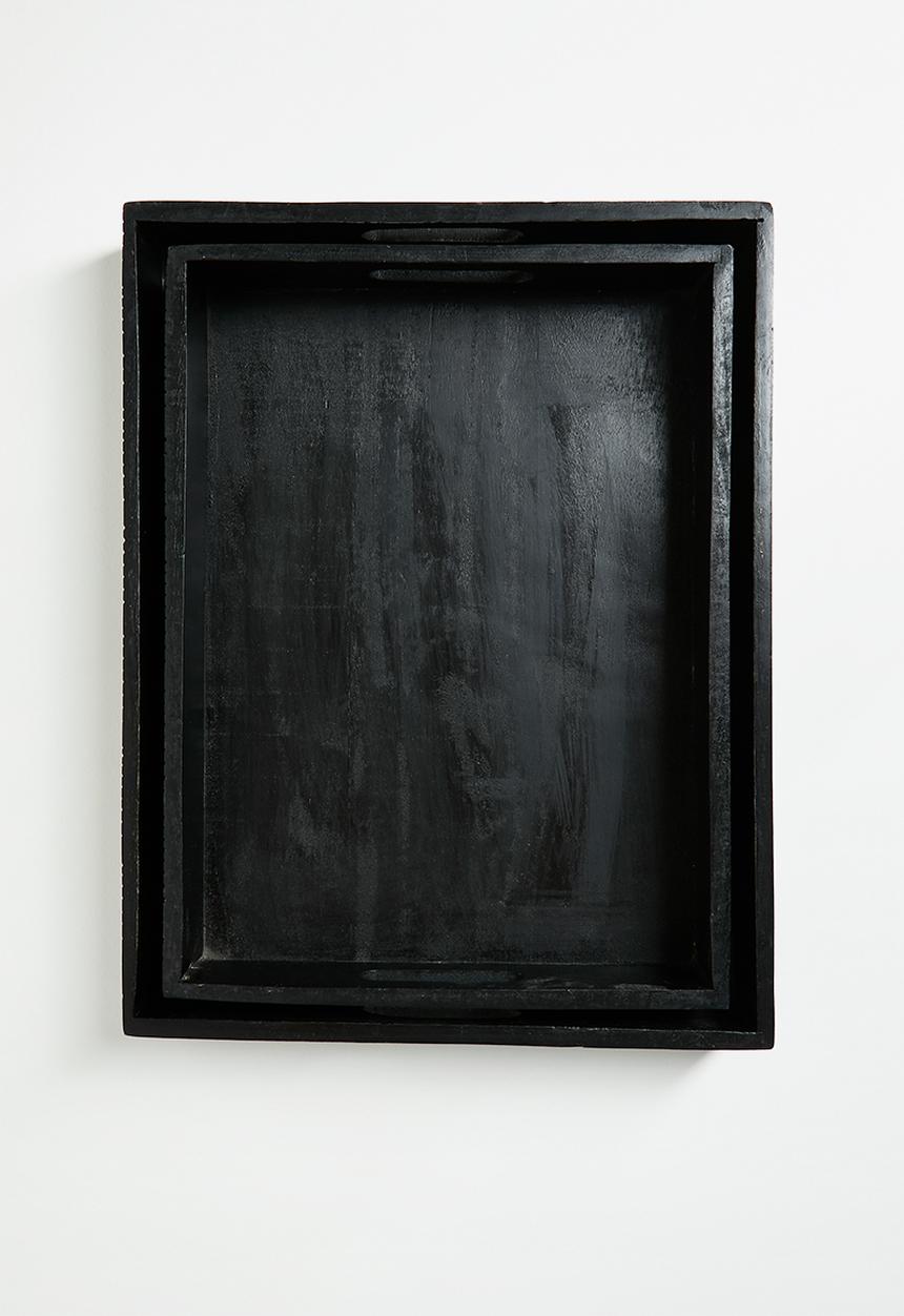 Excellent Houseware - Indica Wooden Tray Set 2 - Black