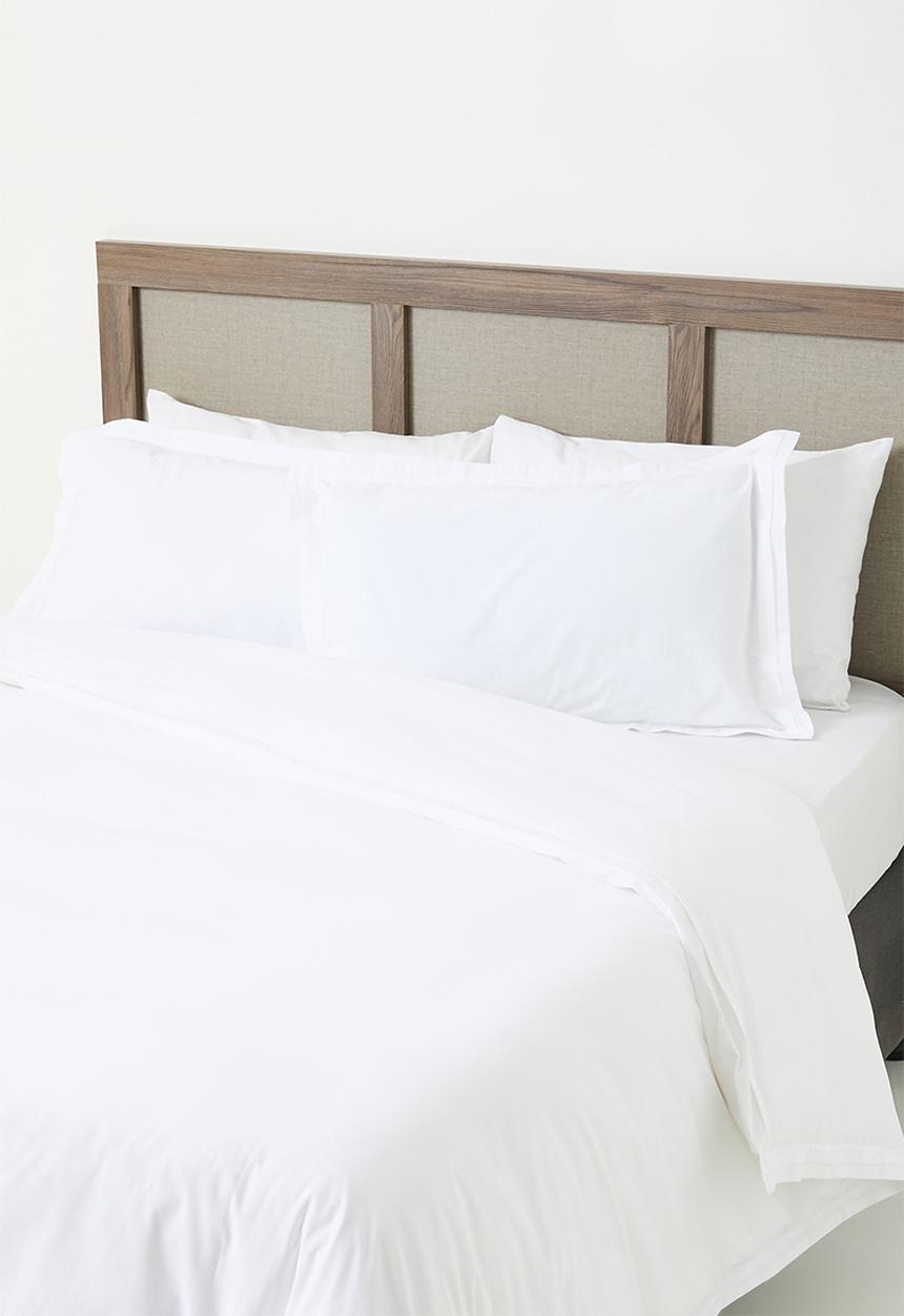 Sixth Floor - Cotton Percale Pleated Oxford Duvet Cover Set White