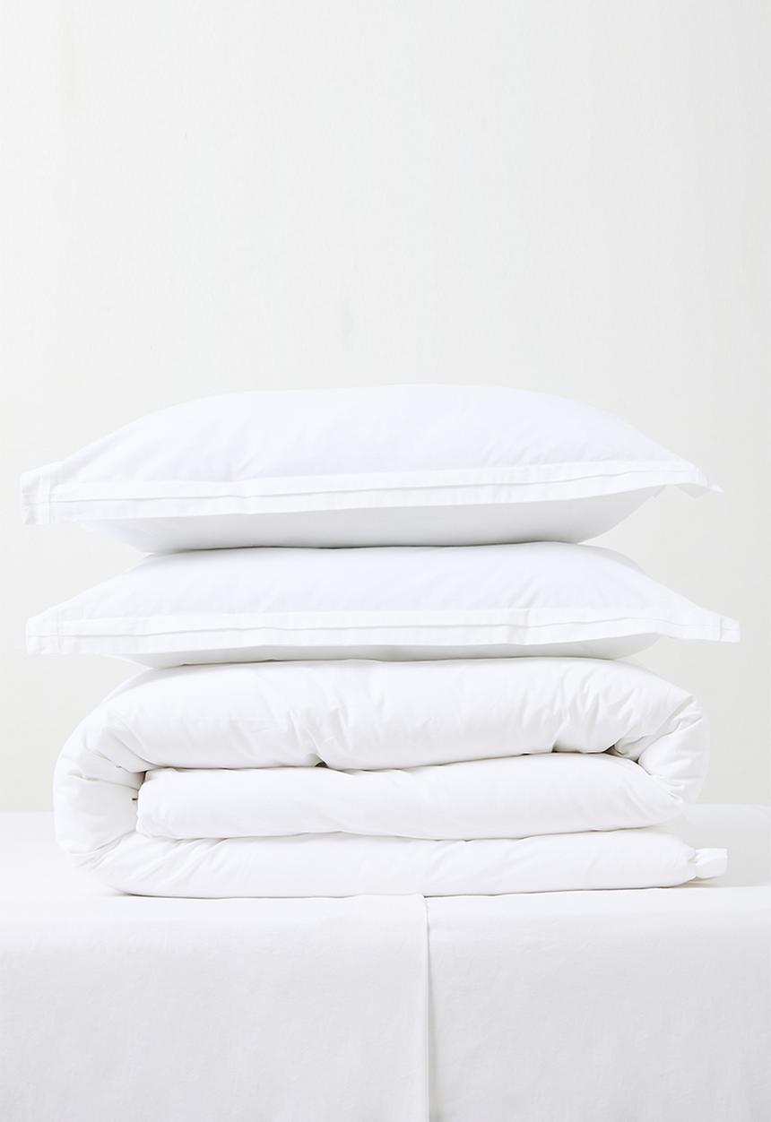 Sixth Floor - Cotton Percale Pleated Oxford Duvet Cover Set White