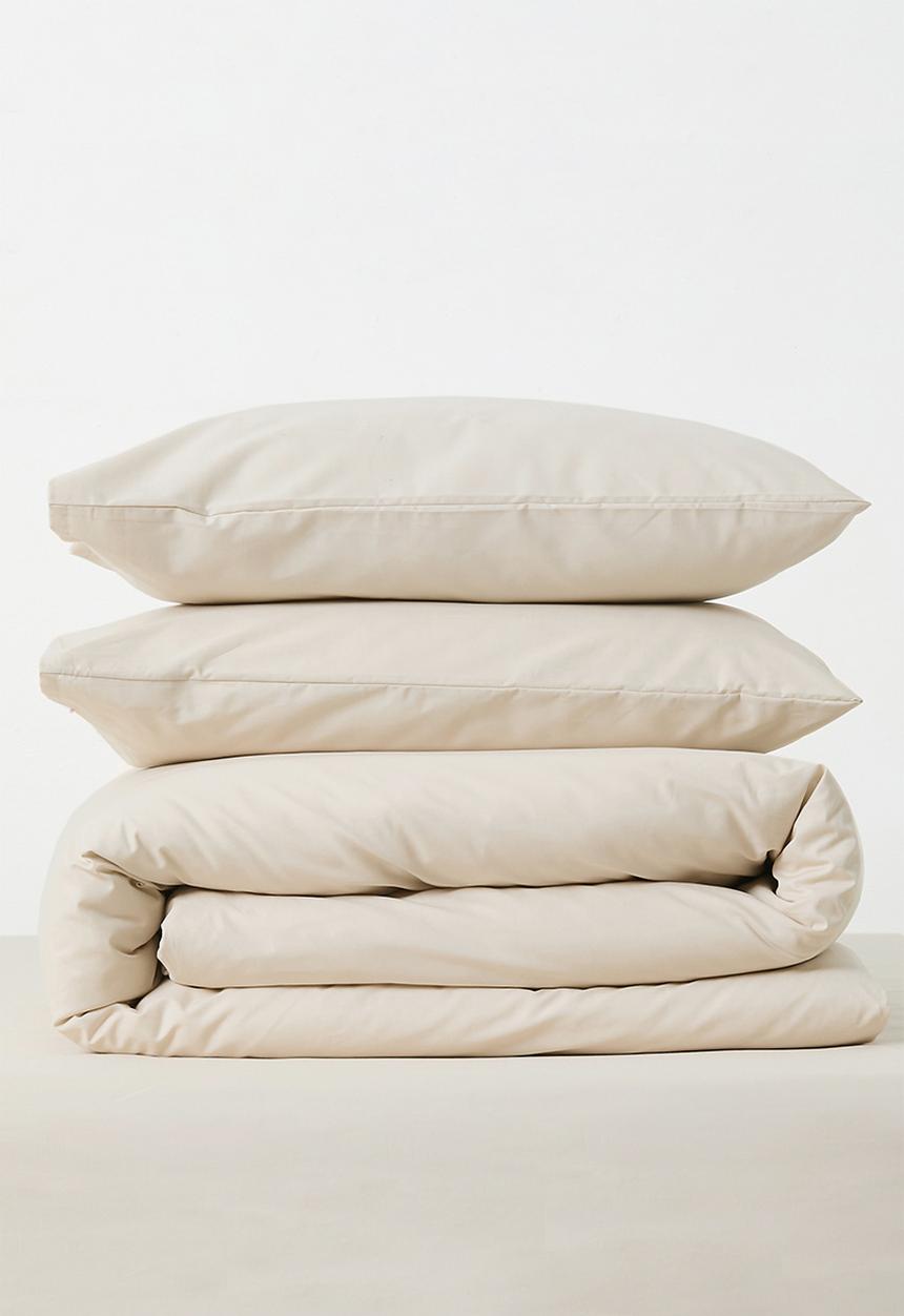 Sixth Floor - 144TC 100% Cotton duvet cover set - stone