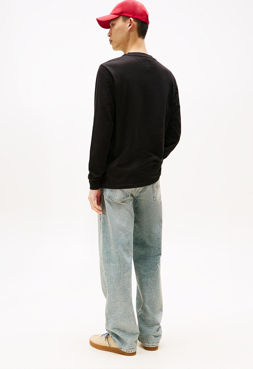 Tommy Hilfiger - Tjm Slim Chest Linear Long Sleeve Tee Ext - Black