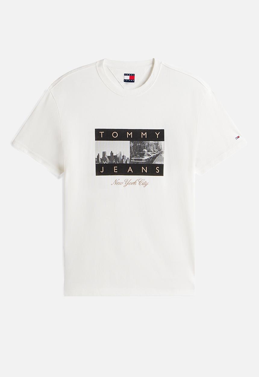 Tommy Hilfiger - Tjm Reg Photo Flag Short Sleeve Tee - Ecru