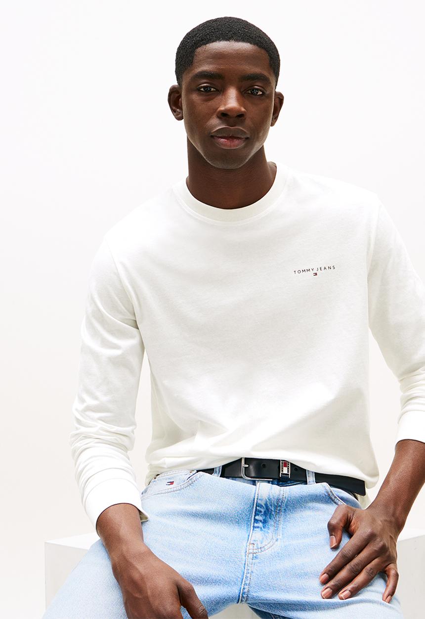 Tommy Hilfiger - Tjm Slim Chest Linear Long Sleeve Tee Ext - Ecru