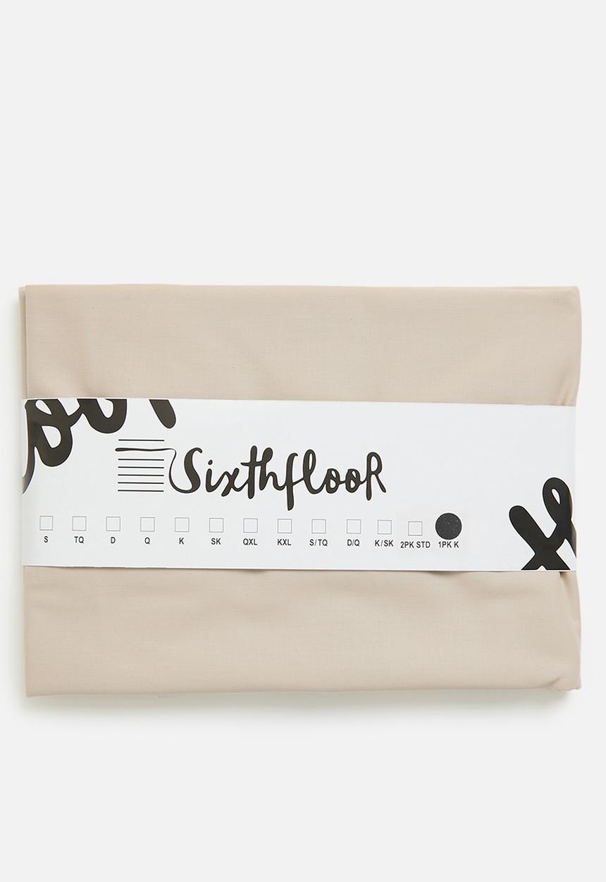 Sixth Floor - 144 tc 100% cotton king pillowcase stone
