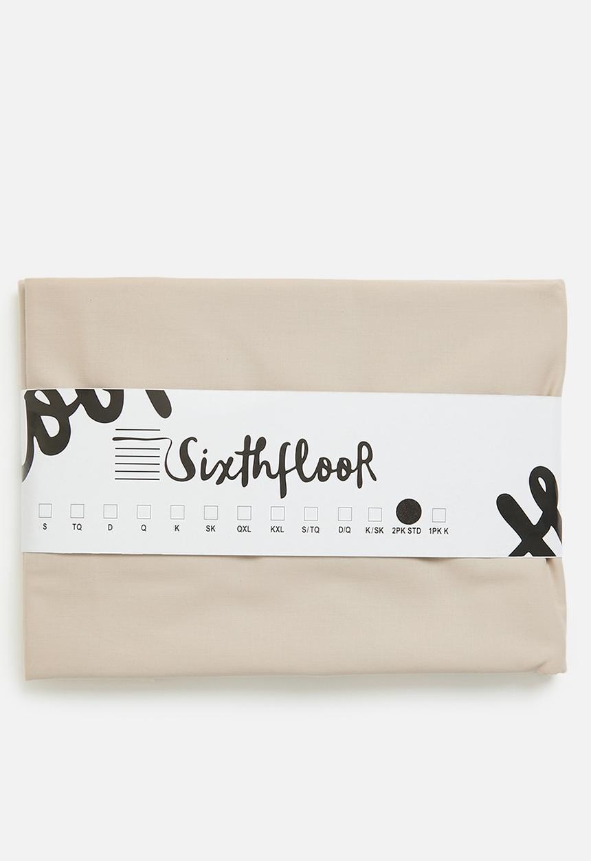 Sixth Floor - 144 tc 100% cotton std 2pk pillowcase stone