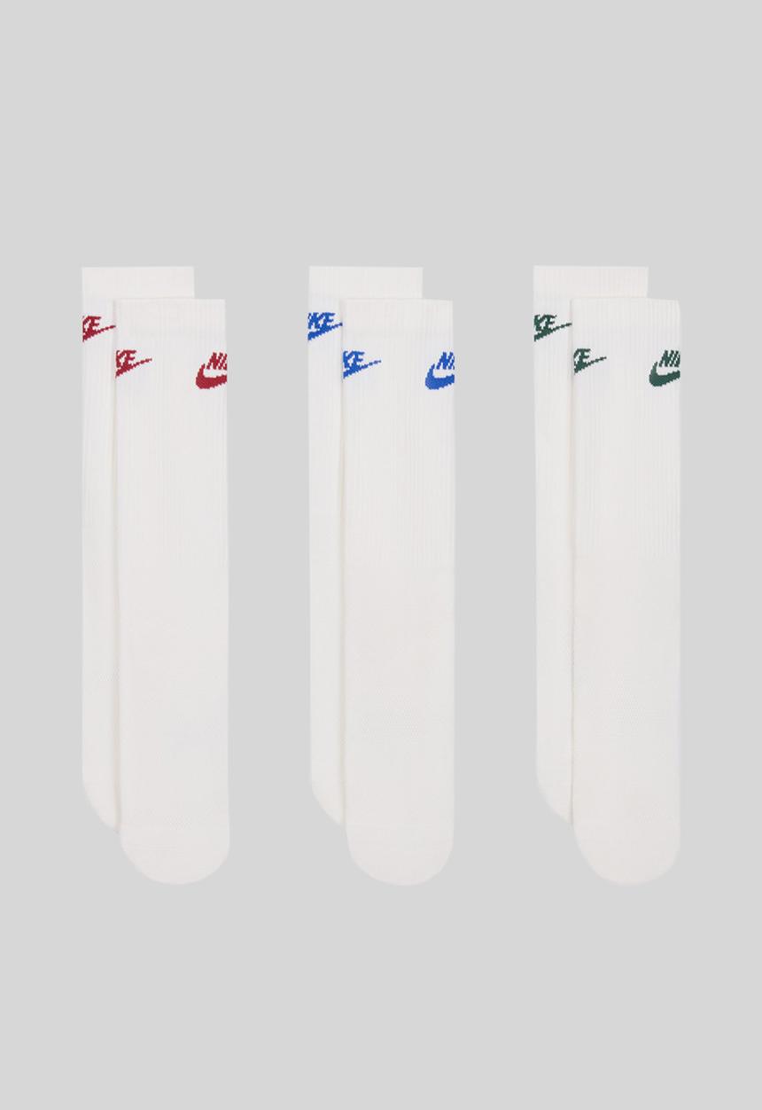 Nike - Everyday Elevated Crew Socks (3 Pairs)  - White/Multi