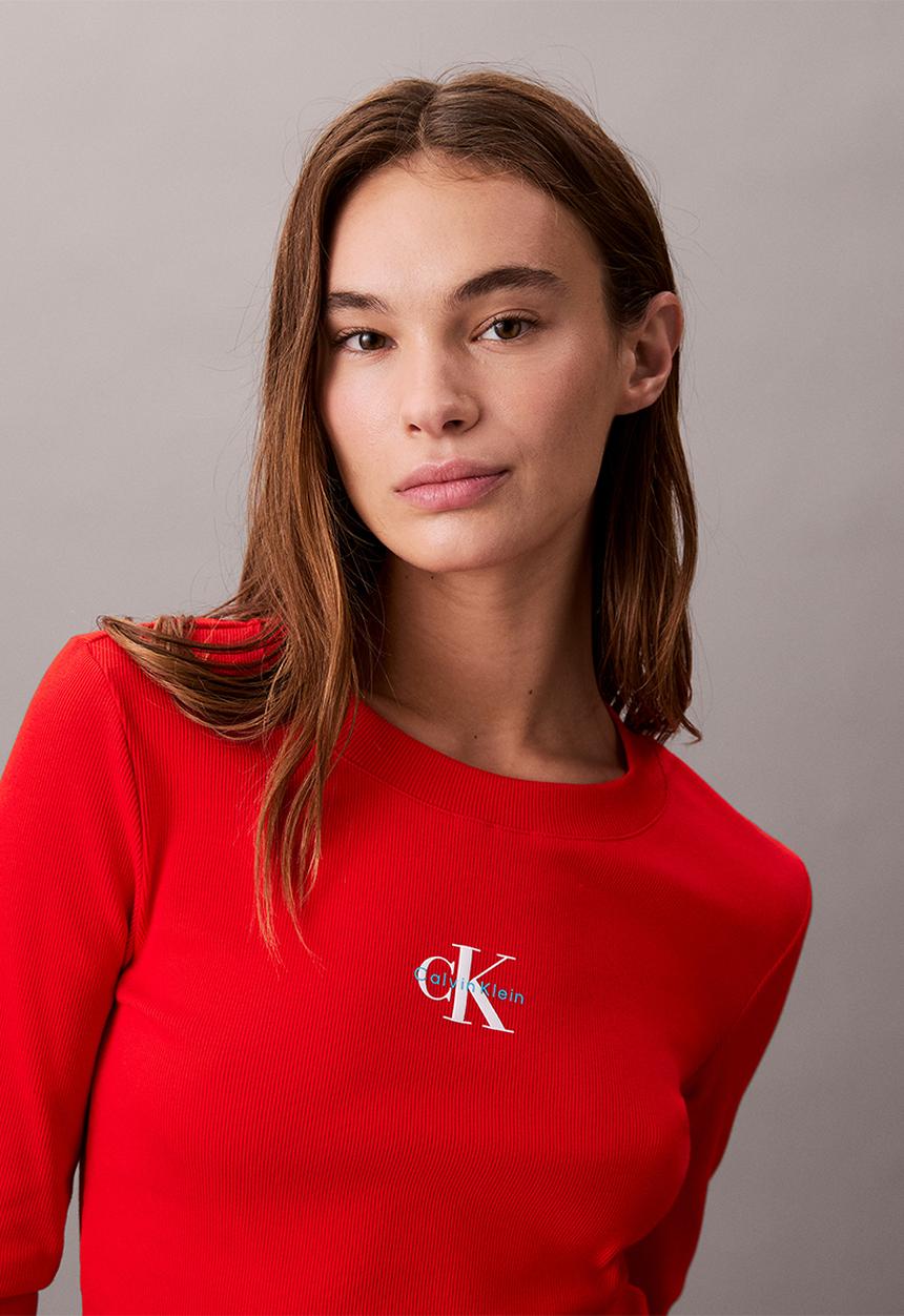 Calvin Klein - A- ls monogram baby tee - fiery red