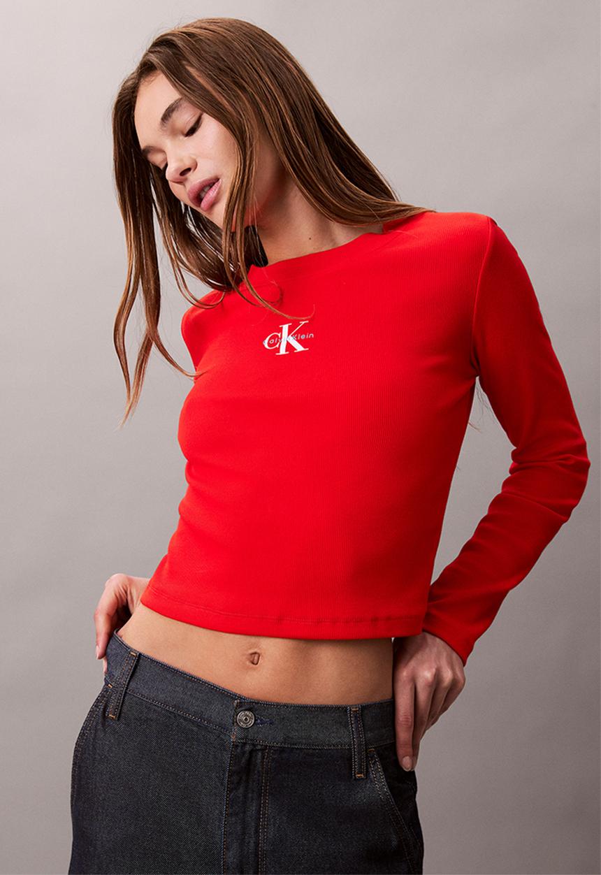 Calvin Klein - A- ls monogram baby tee - fiery red